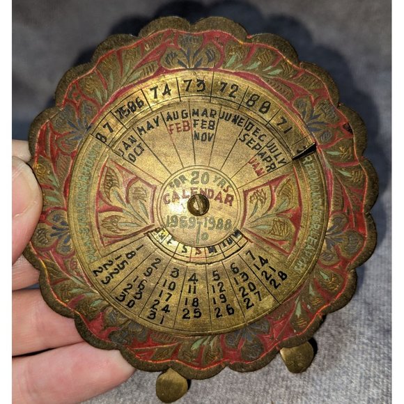 Other - Vintage Brass 20 Year Calendar